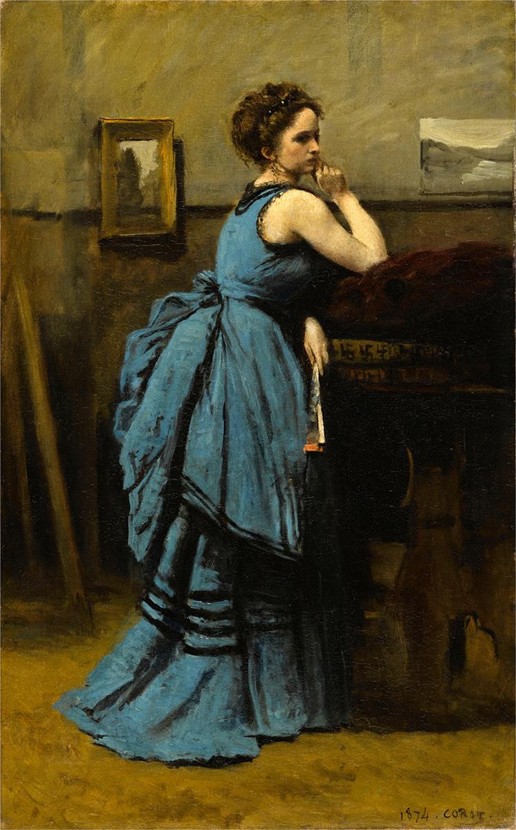 The original Lady In Blue by Camille Corot