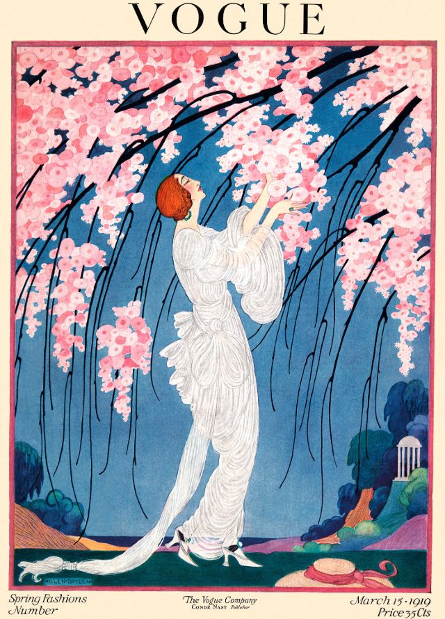 The original Vogue cover, March 15 1919 by Helen Dryden