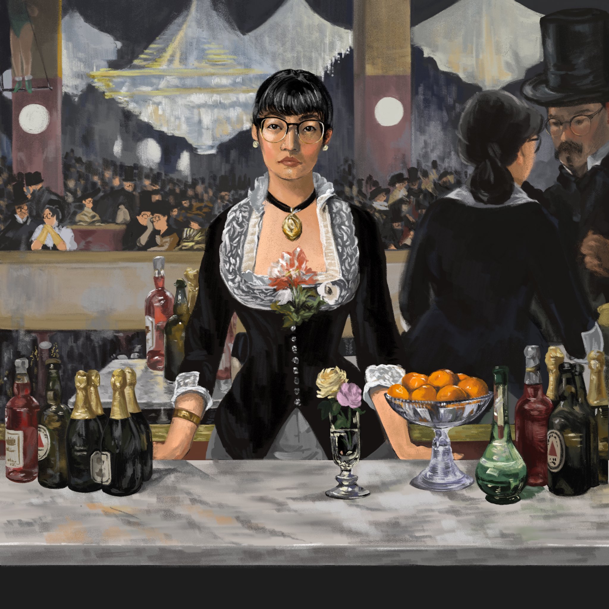 My copy of Bar at the Folies-Bergère by Édouard Manet