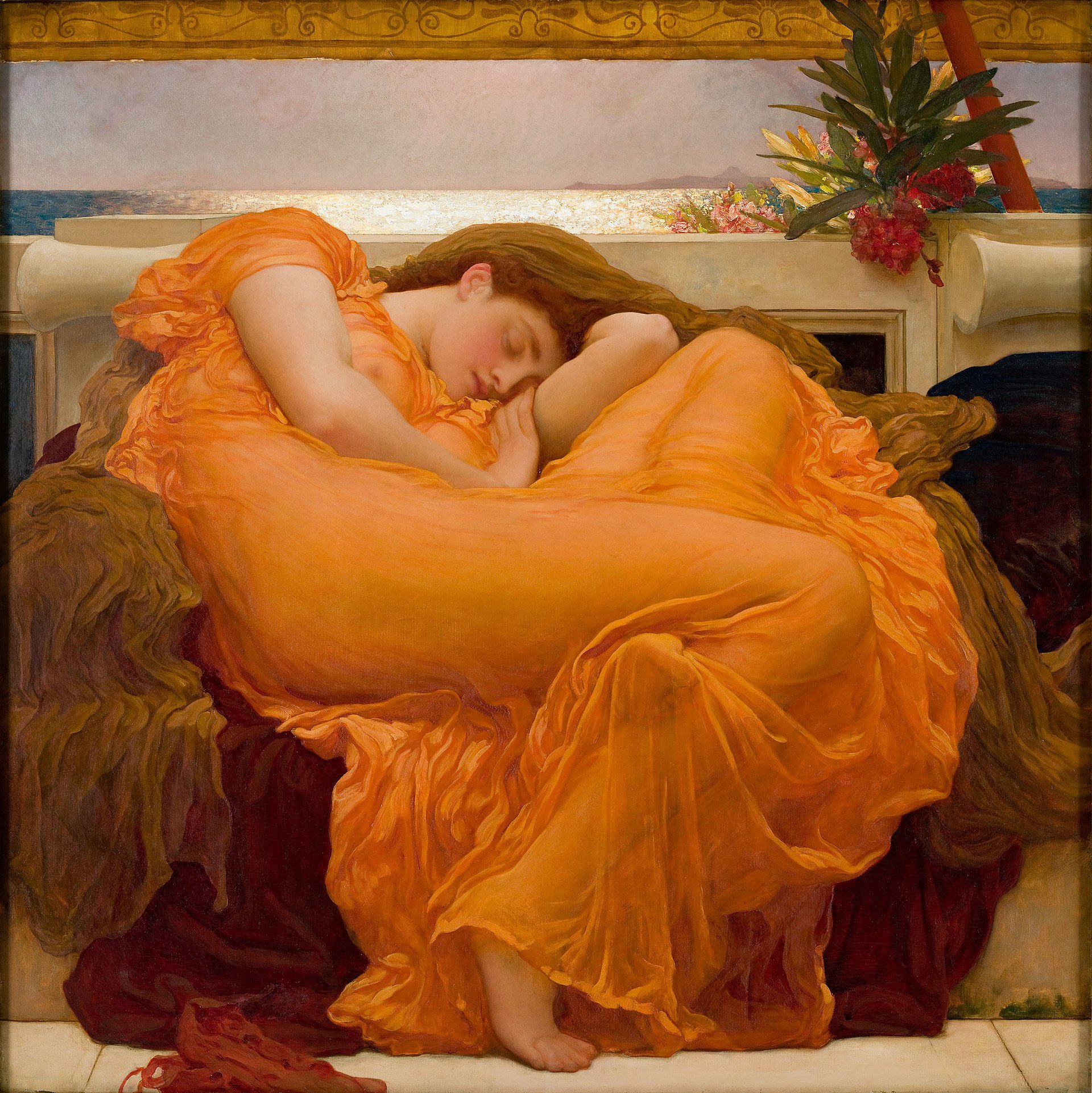 The original Flaming June by Frederic Leighton