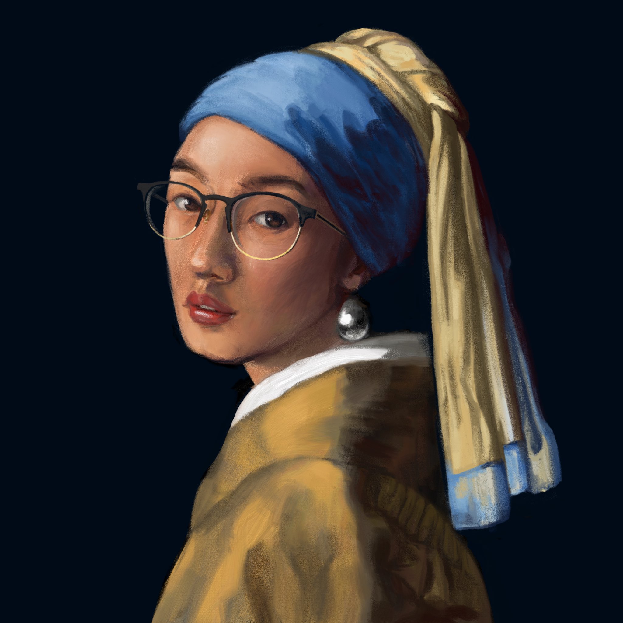 My copy of Girl with a Pearl Earring by Johannes Vermeer